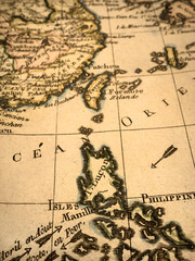 Fototapeta na wymiar アンティークの古地図　フィリピンと南シナ海