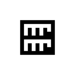 initial letter mr square concept logo vector