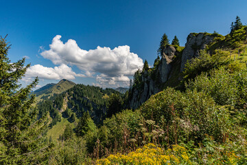 Sunset hike to the Hochgrat on the Nagelfluhkette near Oberstaufen
