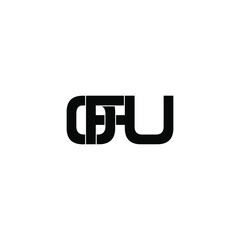 ofu initial letter monogram logo design