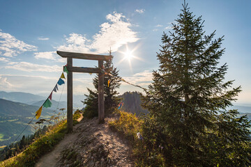 Sunset hike to the Hochgrat on the Nagelfluhkette near Oberstaufen