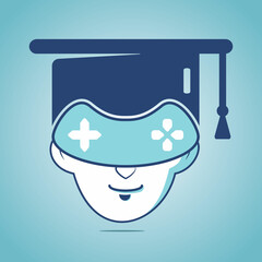 Gaming institute logo concept design. Student gaming mascot design.
