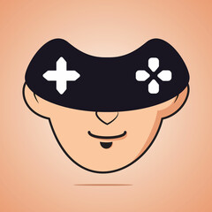 Gaming boy logo vector design.  Gaming mascot template design.