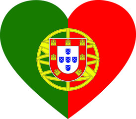 Flag of Portugal inside heart shape