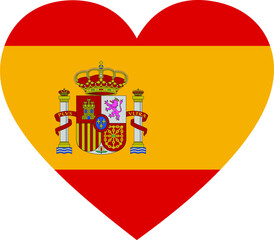 Flag of Spain inside heart shape