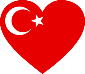 Flag of Turkey inside heart shape