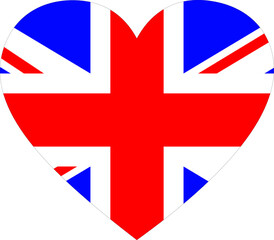 Flag of United Kingdom inside heart shape