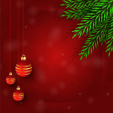 Chrsitmas red background design with blank space