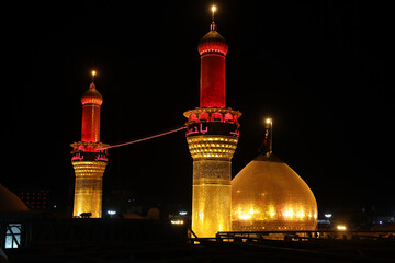 karbala, iraq - september 27, 2021: photo of imam husien shrine in karbala city in Arbaʽeen...