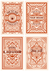 Obraz premium Set of 4 vintage labels for packing
