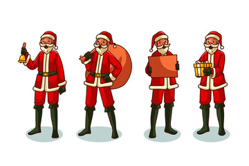 Santa Clause Character with Different Pose