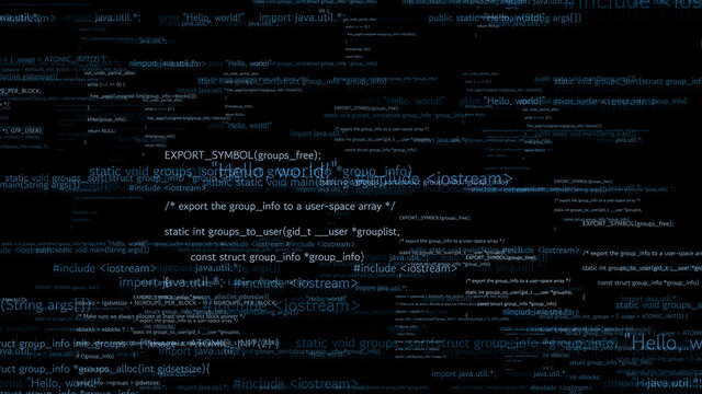 Visionary programming and coding of future software . 3D rendering computer graphic .
