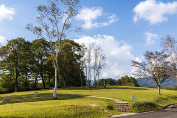 日本の岡山県真庭市の蒜山高原の美しい風景