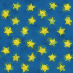 Seamless blue background with yellow stars