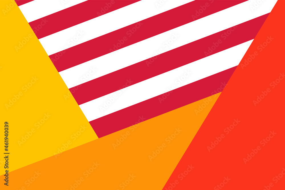 Poster abstract yellow, red and orange colored background with diagonal stripes. vector geometric minimal p