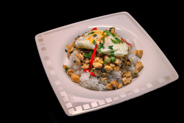 Traditional Pad Krapow Gui (Stir Fried Chicken with Thai Holy Basil)