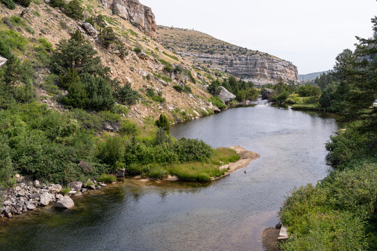 Popo Agie River In The Sinks Canyon State Park Outside Of Lander, Wyoming