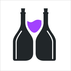 glass in between bottles