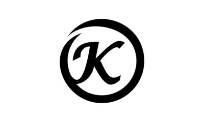 vector brand K circle logo