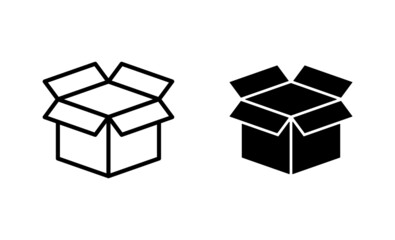 Box icons set. box sign and symbol, parcel, package