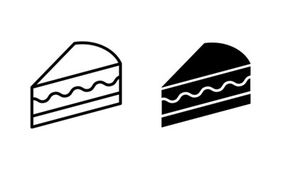 Cake icons set. Cake sign and symbol. Birthday cake icon