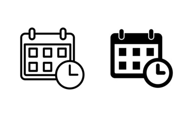 Calendar icons set. Calender sign and symbol. Schedule icon symbol