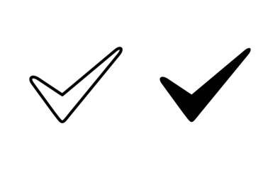 Check mark icons set. Tick mark sign and symbol