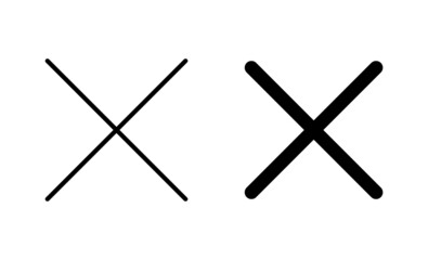 Close icons set. Delete sign and symbol. cross sign