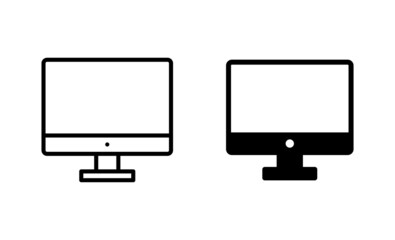 Computer icons set. computer monitor sign and symbol