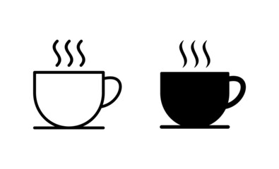 coffee cup icons set. cup a coffee sign and symbol