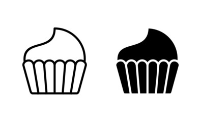 Cup cake icons set. Cup cake sign and symbol