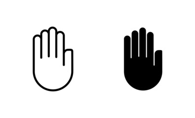 Hand icons set. hand sign and symbol. palm