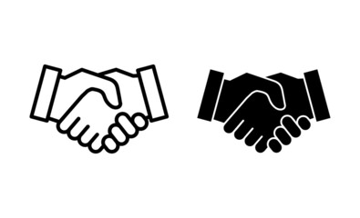 Handshake icons set. business handshake sign and symbol. contact agreement