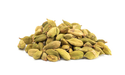 Cardamom Pods Isolated on a White Background