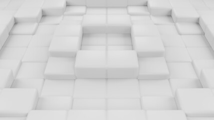 Abstract 3d rendering of geometric square shapes composition modern background