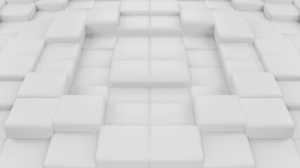 Abstract 3d rendering of geometric square shapes composition modern background