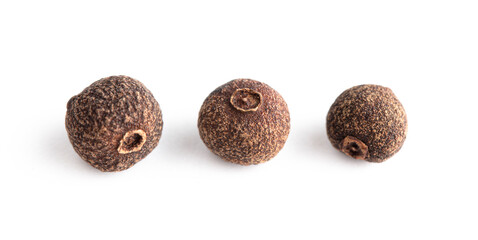 Whole Allspice Berries Isolated on a White Background