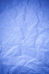 Recycling blue paper crumpled background.