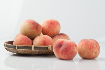 복숭아,과일,신선,여,름오브젝트,음식,잎