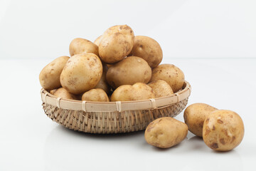 감자,바구니,신선한,야채,웰빙,유기농,음식,음식재료,채소,흙