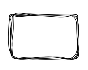 Abstract rectangle as line drawing on white as background. Vector
