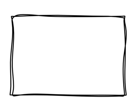 Abstract rectangle as line drawing on white as background. Vector