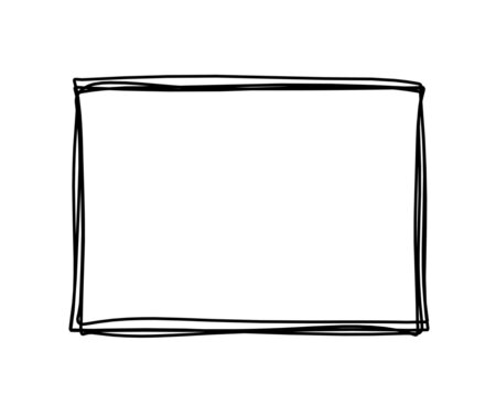 Abstract rectangle as line drawing on white as background. Vector