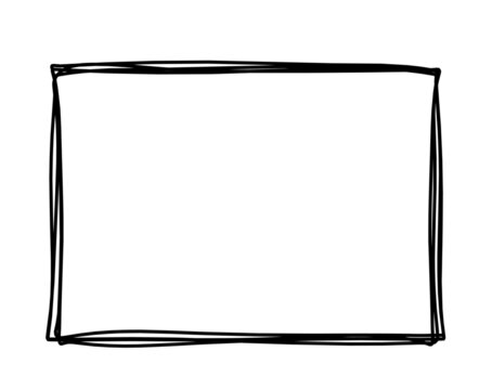 Abstract rectangle as line drawing on white as background. Vector
