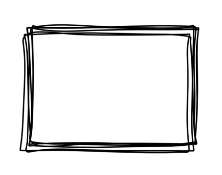Abstract rectangle as line drawing on white as background. Vector