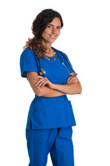 Nurse in uniform isolated on white