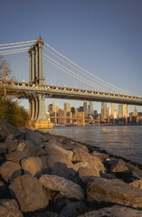 Manhattan New York city bridge city sea morning Brooklyn river 