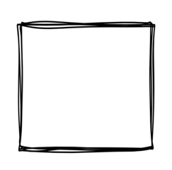 Abstract square as line drawing on white as background