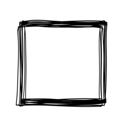 Abstract square as line drawing on white as background