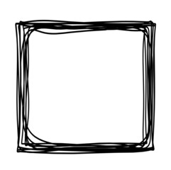 Abstract square as line drawing on white as background